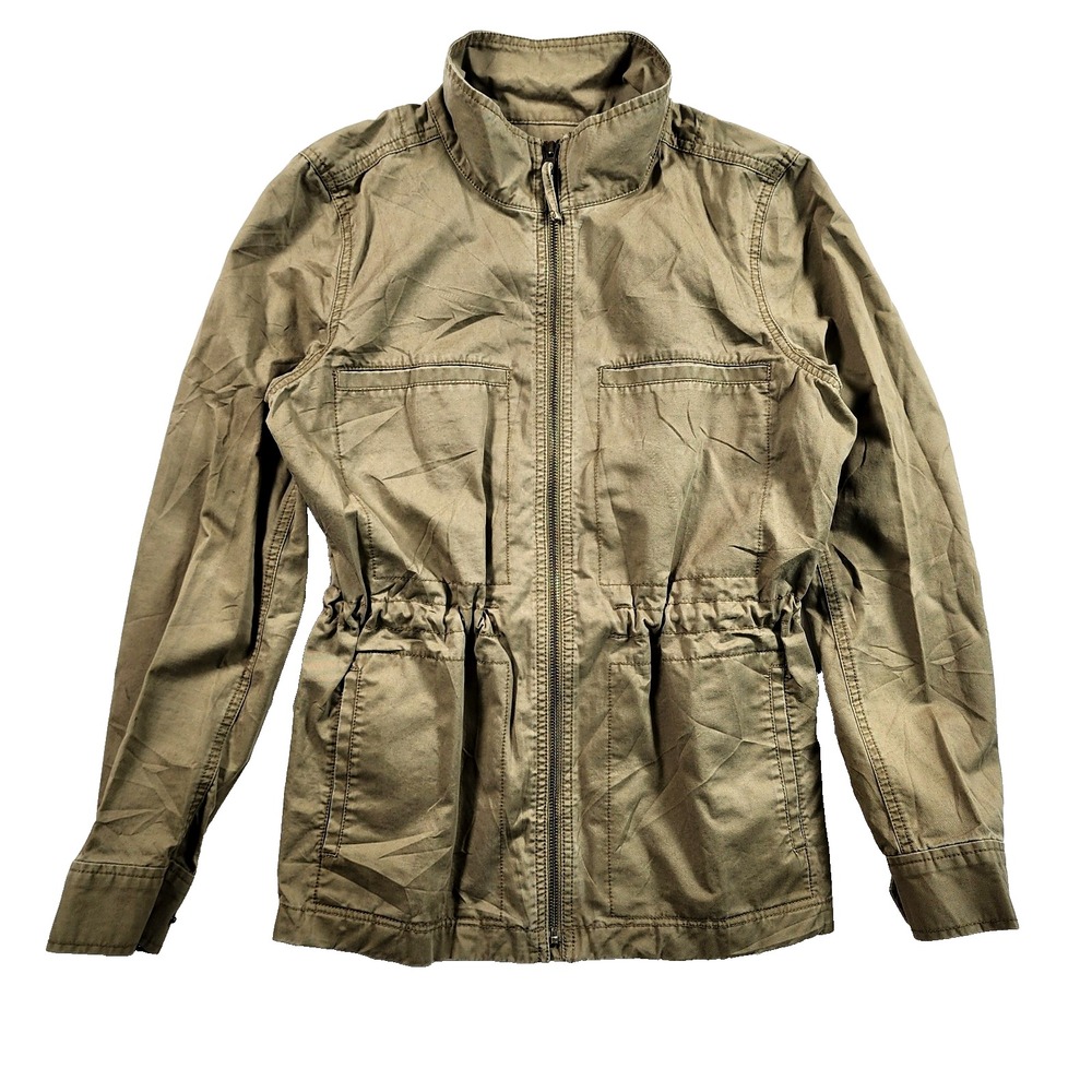 J Crew Jacket Womens Medium Utility Field Military Olive Green Pockets 90s Y2K